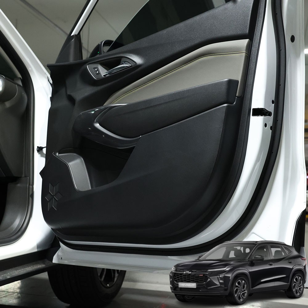 영카클럽 트랙스 크로스오버 가죽 도어커버 스크래치 방지 튜닝 악세사리 킥패드 가드 보호 용품, 블랙, 현재가 26,400원