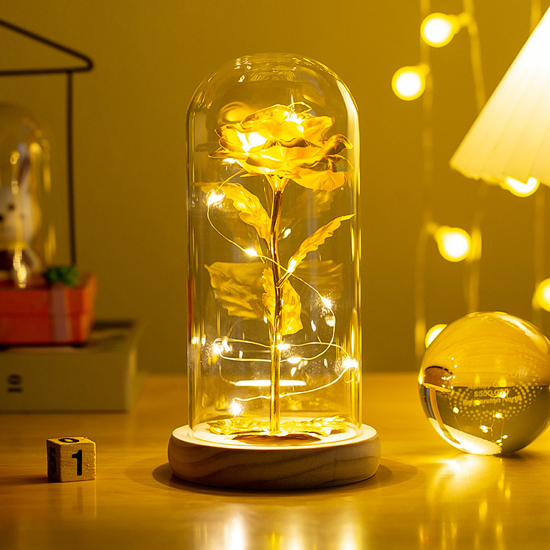 루카스 LED유리돔 무드등 장미꽃 기념일선물, 골드장미 16,100원