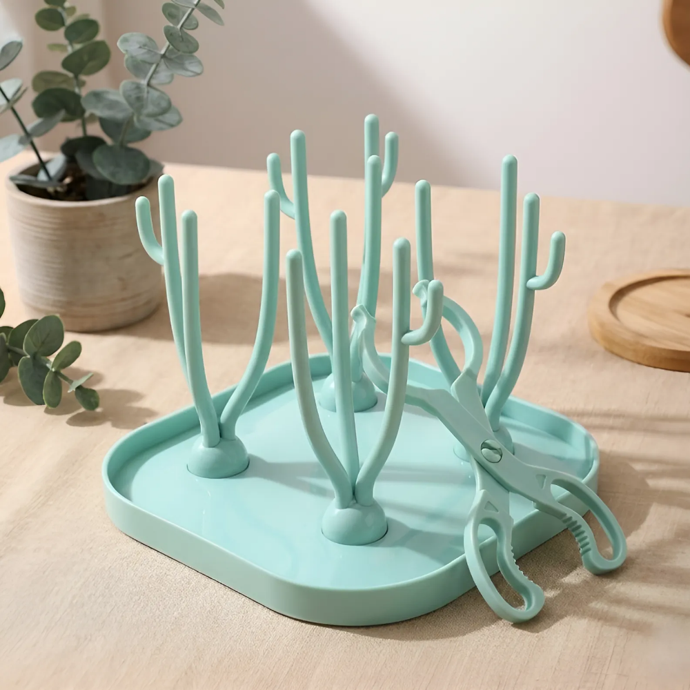 씨피다이 물빠짐 분리 세척 젖병 건조대 세트, 그린, 건조대+젖병집게 10,000원