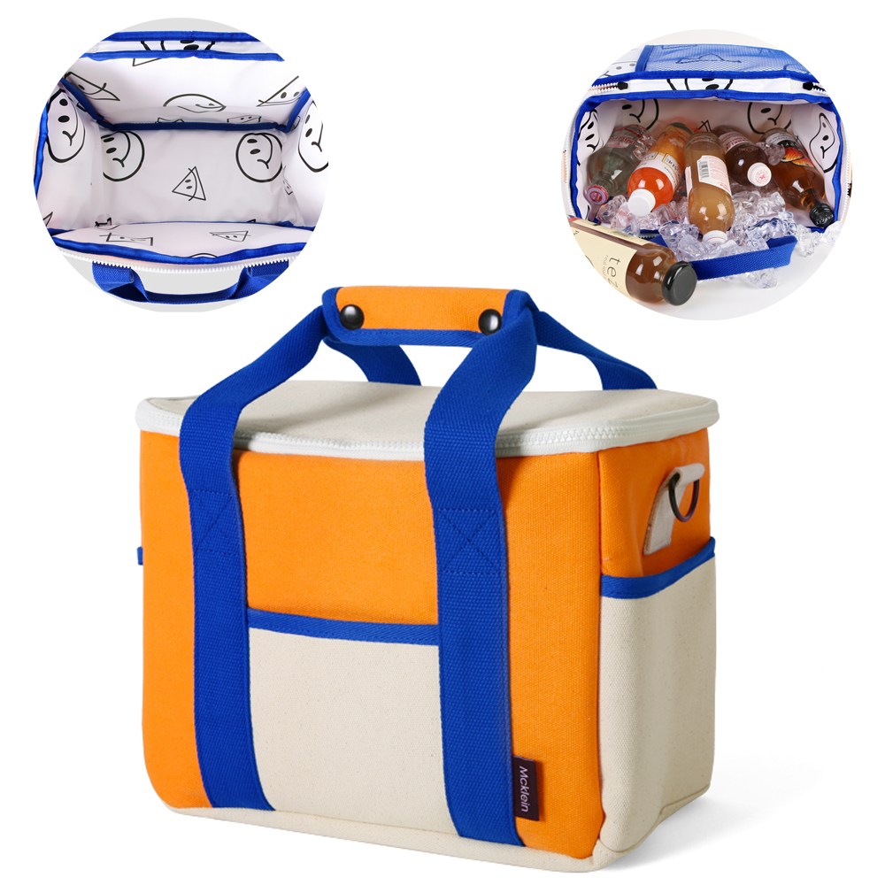멕클레인 비비드 팝 쿨러백 휴대용 여행용 피크닉 보온보냉백 오렌지 캔버스소재 13L 32,500원