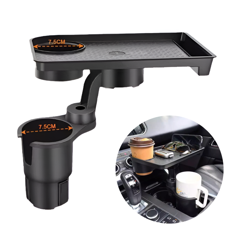 슈프렌 다기능 차량용 트레이 컵 홀더 듀얼 2-in-1 360도 회전, 블랙, 1세트 11,490원