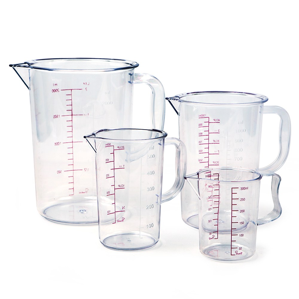 [쿠킹플러스] 칼라 PC 계량컵 4사이즈 8,500원