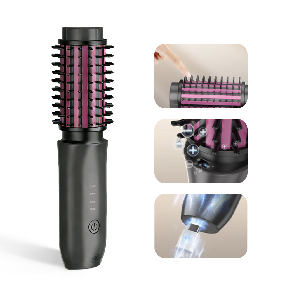 Leeko 무선 빗고데기/ 스타일러 볼륨 고데기 / 충전식 4단 온도조절 웨이브 고데기/  헤어 매직기 /미니 여행용 봉고데기/ 앞머리 고데기 39,800원