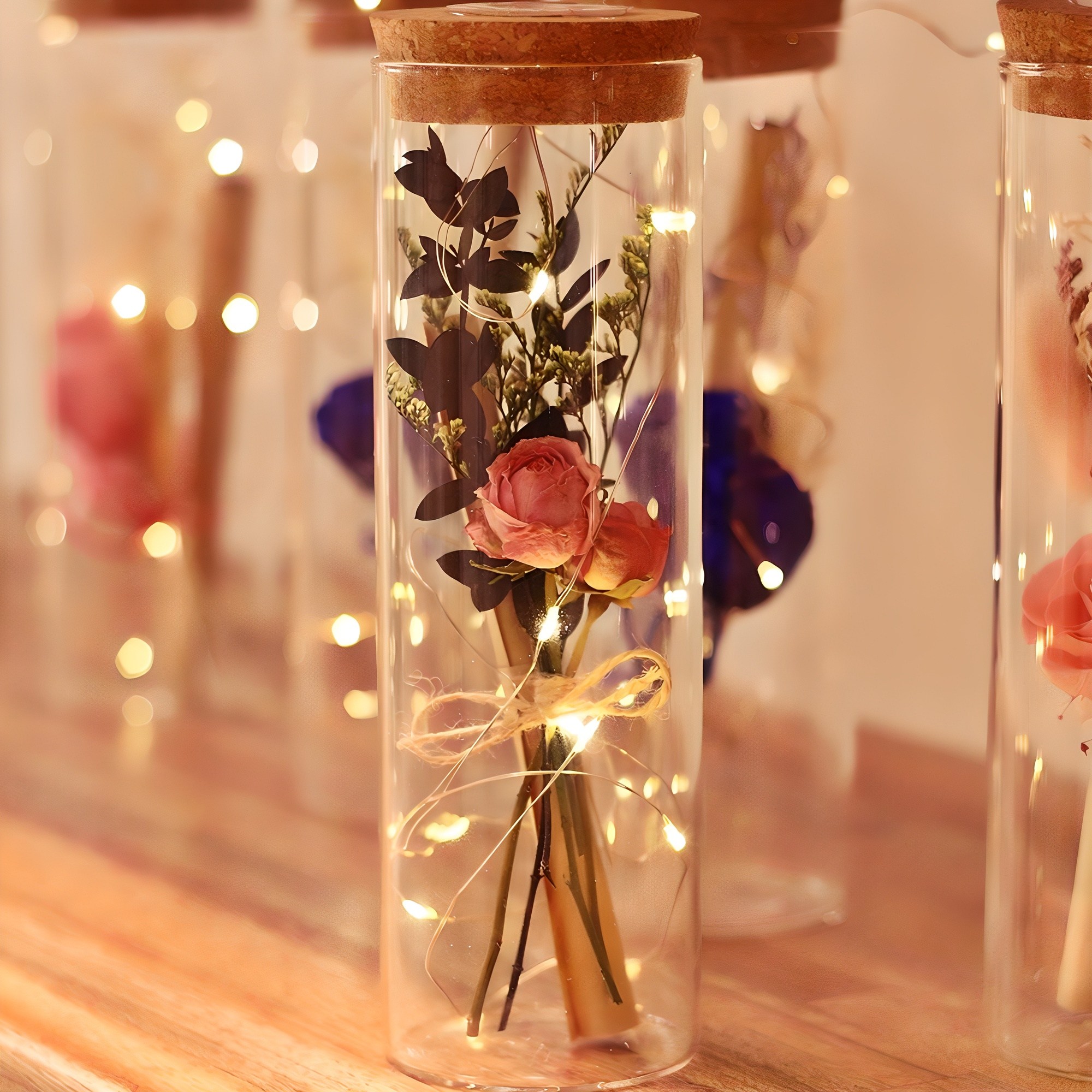 라알레그리아 LED 유리병 꽃다발 편지지 세트, 분홍장미, 1개 18,250원