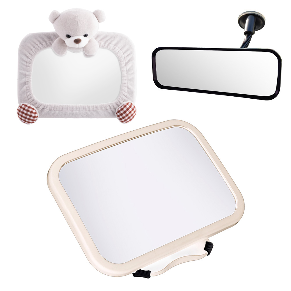 메리본 후방거울 + 곰돌이 커버 + 보조 룸 미러, 베이지, 1세트 34,000원