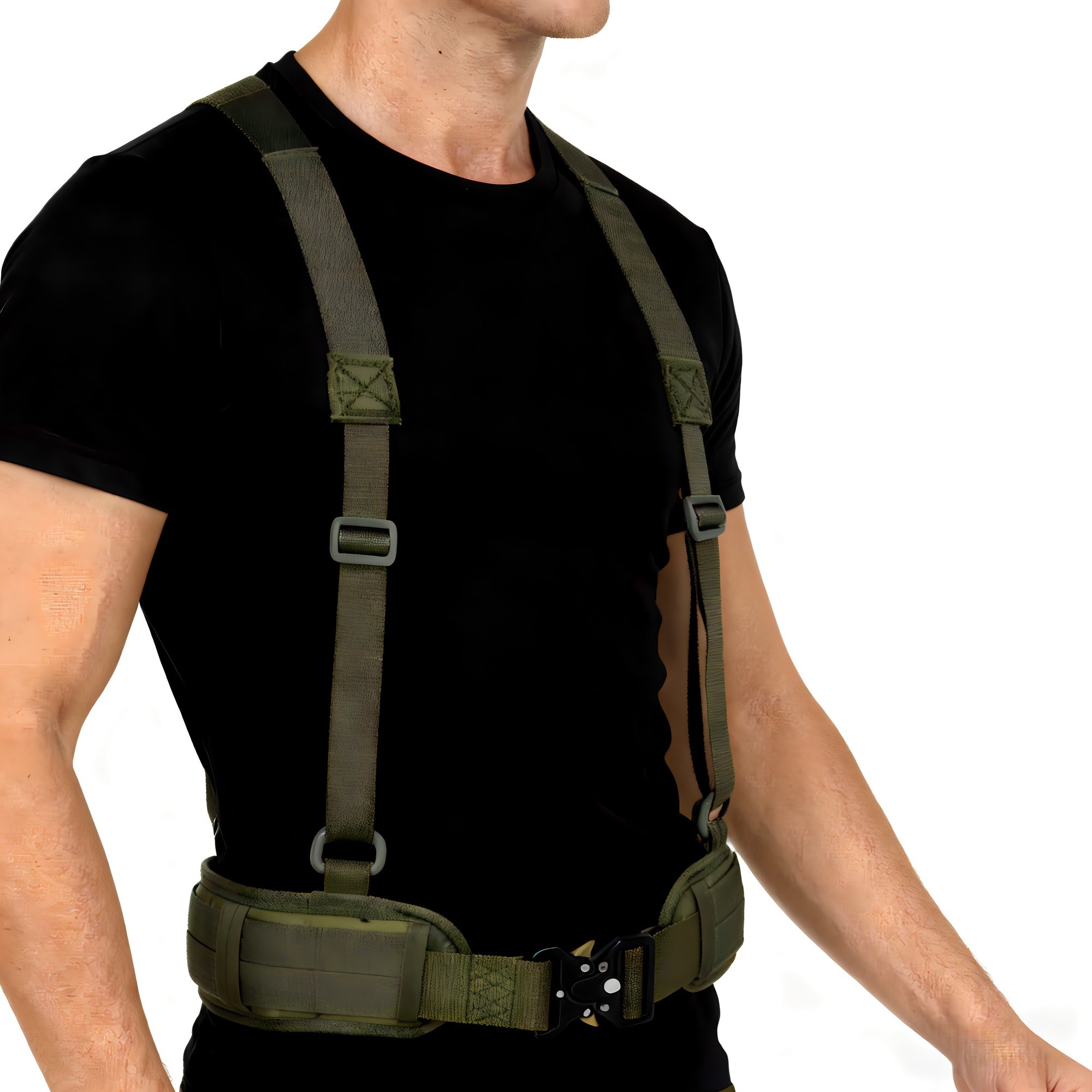 GAPINO 전술 벨트 다용도 낚시 등산 멜빵 야외 장착 키홀더 물병홀더 세트, 그린, 1세트 19,900원