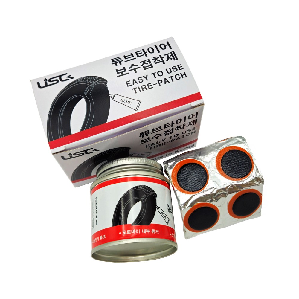 타이어 튜브 수리 키트 (접착제+28mm패치), 1개, os 12,100원
