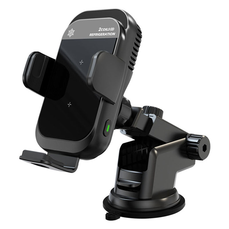 원올스 냉각쿨링 듀얼코일 차량용 휴대폰 고속 무선 충전기 거치대 + 시거잭충전기 세트, 현재가 42,500원