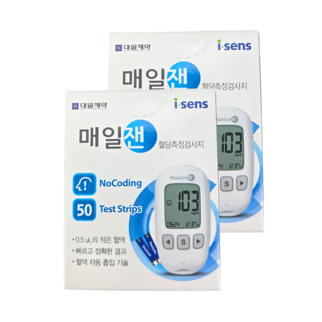 매일잰 혈당 측정 검사지 1박스(50매) + 약국밴드(1갑20매입)증정, 100매 36,000원