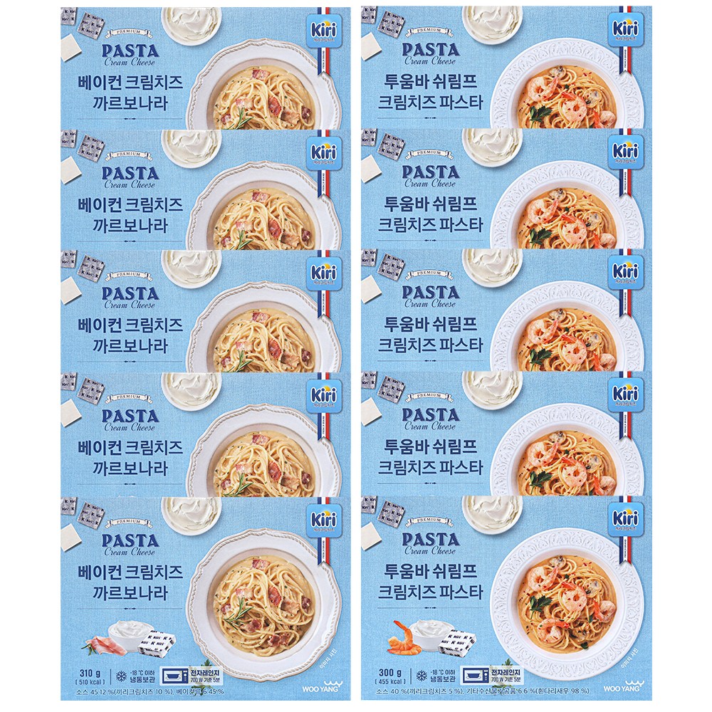 끼리 베이컨 크림치즈 까르보나라 5개+투움바 쉬림프 크림치즈 파스타 5개 71,200원