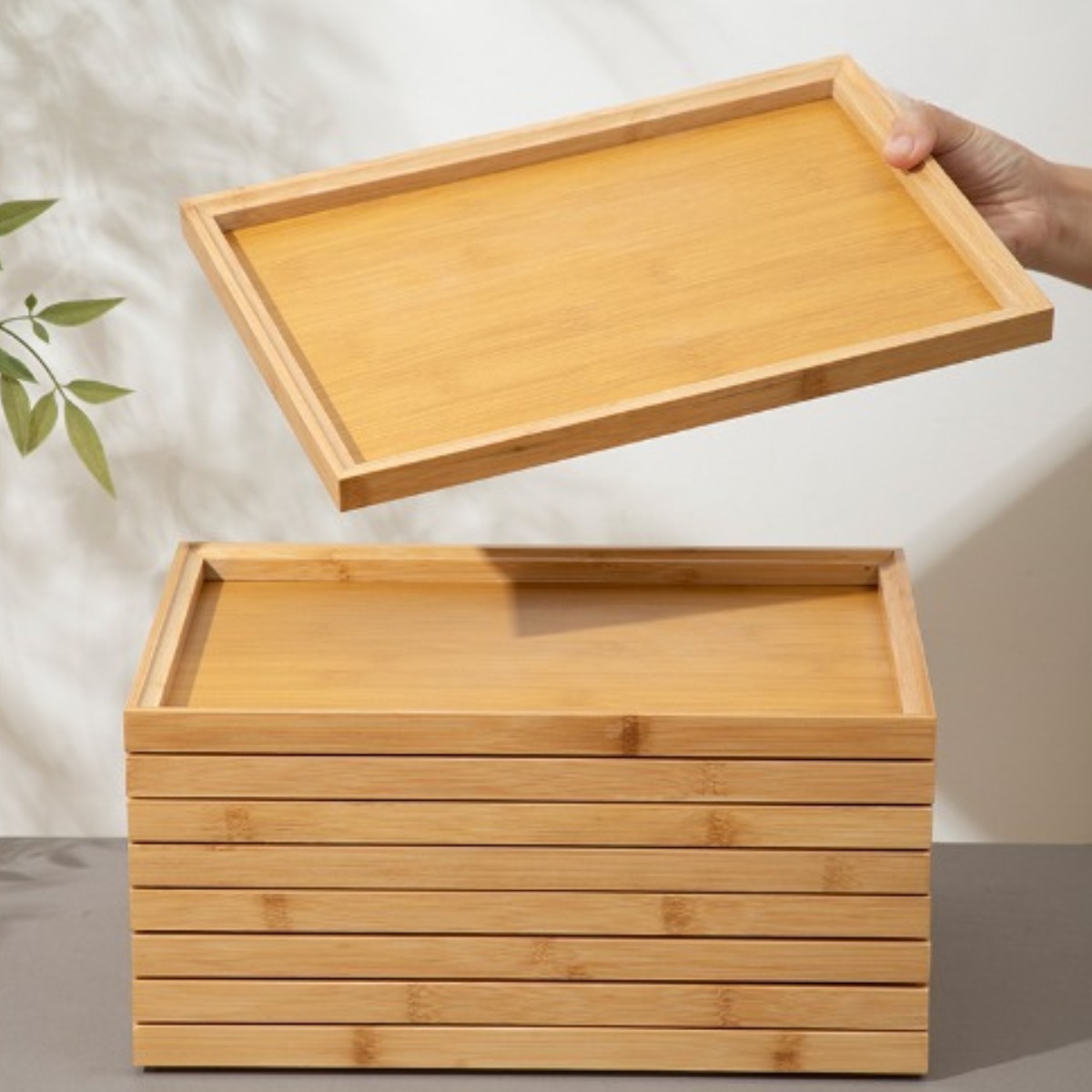 구오빌 프리미엄 대나무 우드 사각 트레이 코팅 원목 쟁반트레이, 1개, 대나무원목 10,200원