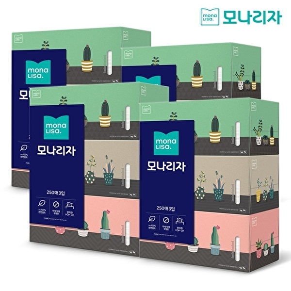 모나리자 미용티슈, 12개, 250매 19,430원