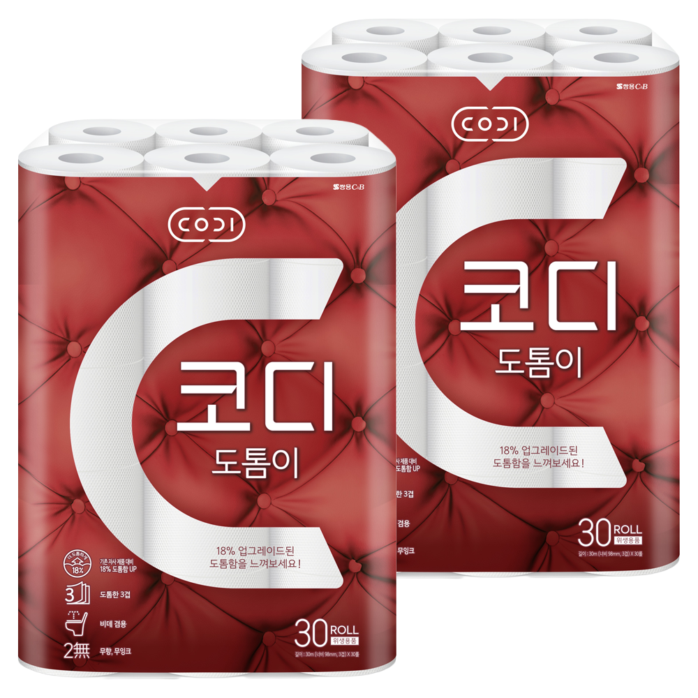 코디 도톰이 3겹 데코 롤화장지 28,550원