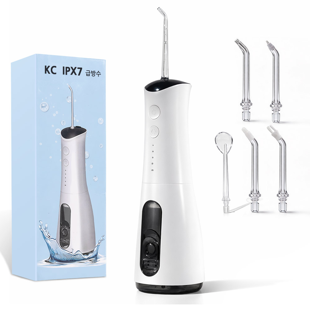 무선 파워클린 구강세정기 휴대용 스케일링 IPX7급방수+5개노즐팁 수치실 치아 틈 입안 청결기, 화이트 34,890원