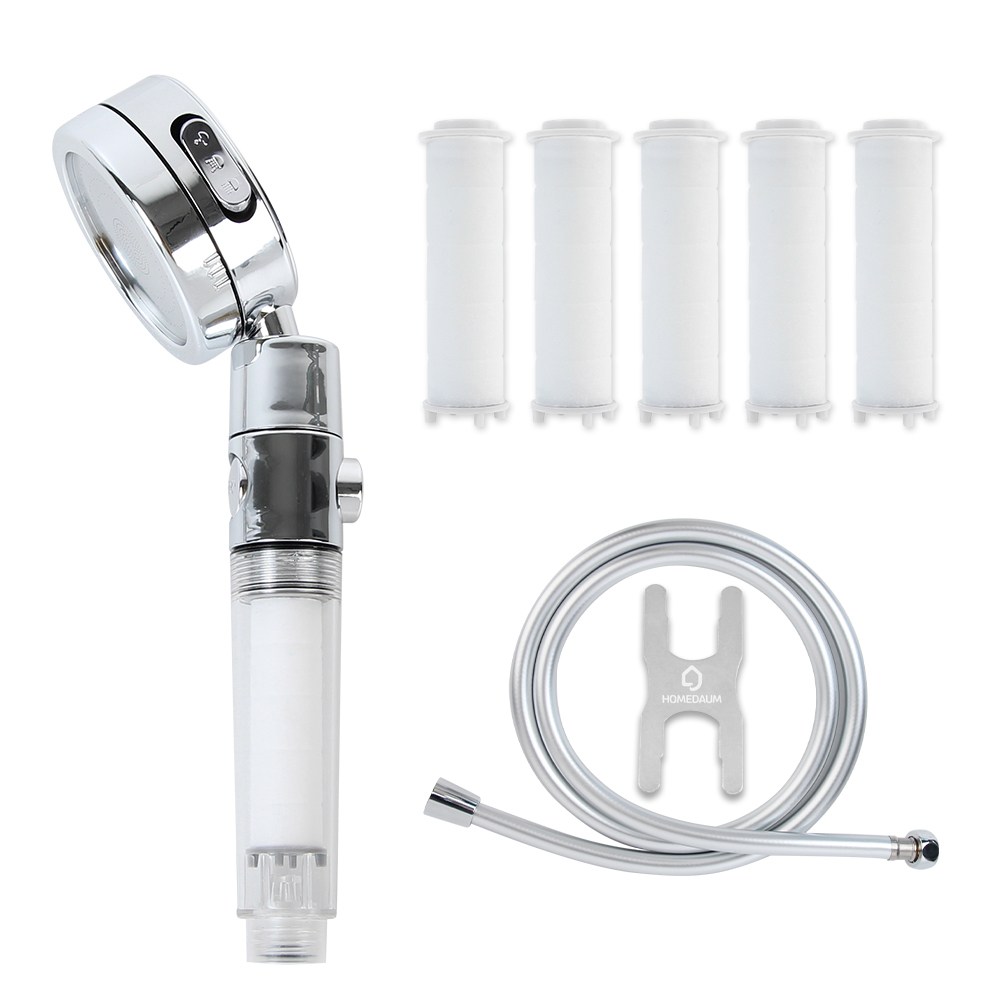 홈다움 폭풍수압 3단조절 온오프 다기능 샤워기 + 필터 5p + 안꼬이는 말랑이 물때 PVC 샤워호스 2m 완벽세트 26,600원