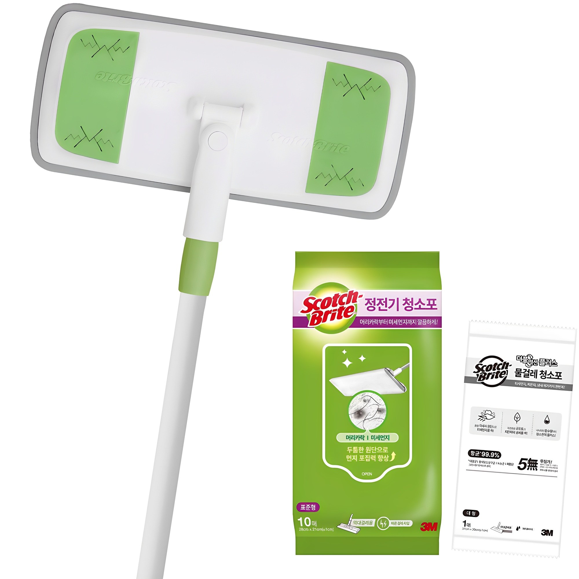 스카치브라이트 이지클린 막대걸레 + 정전기청소포 10매 + 물걸레청소포 1매 21,900원