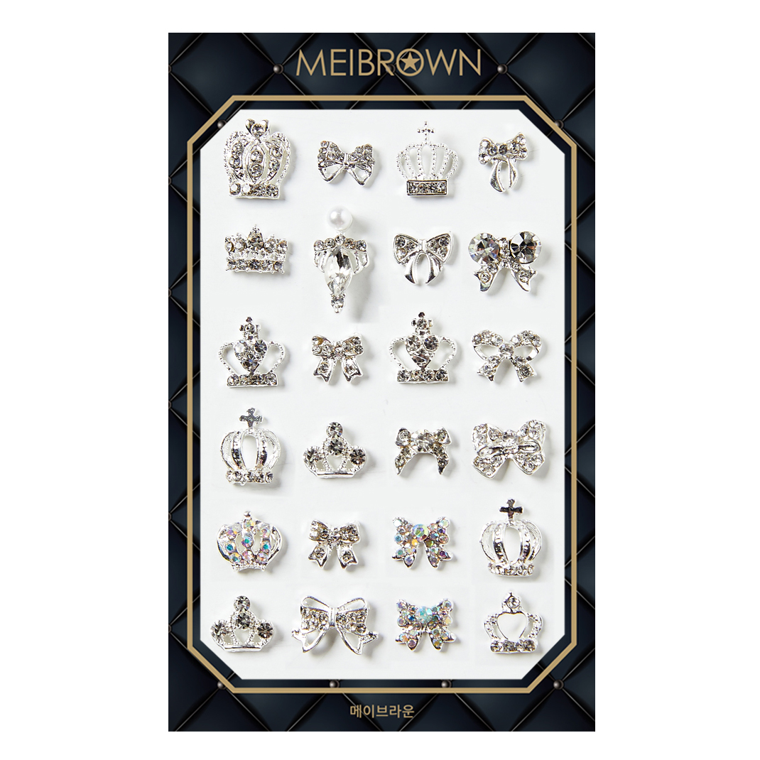 메이브라운 왕관 리본24 네일파츠 P012, 혼합색상, 1개 11,880원