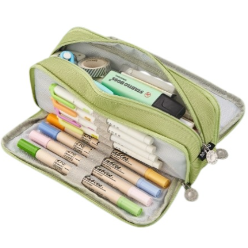 코일리룸 대용량 중학생 필통 고등학생 대학생 천 패브릭 필통, 1개, 그린 16,000원