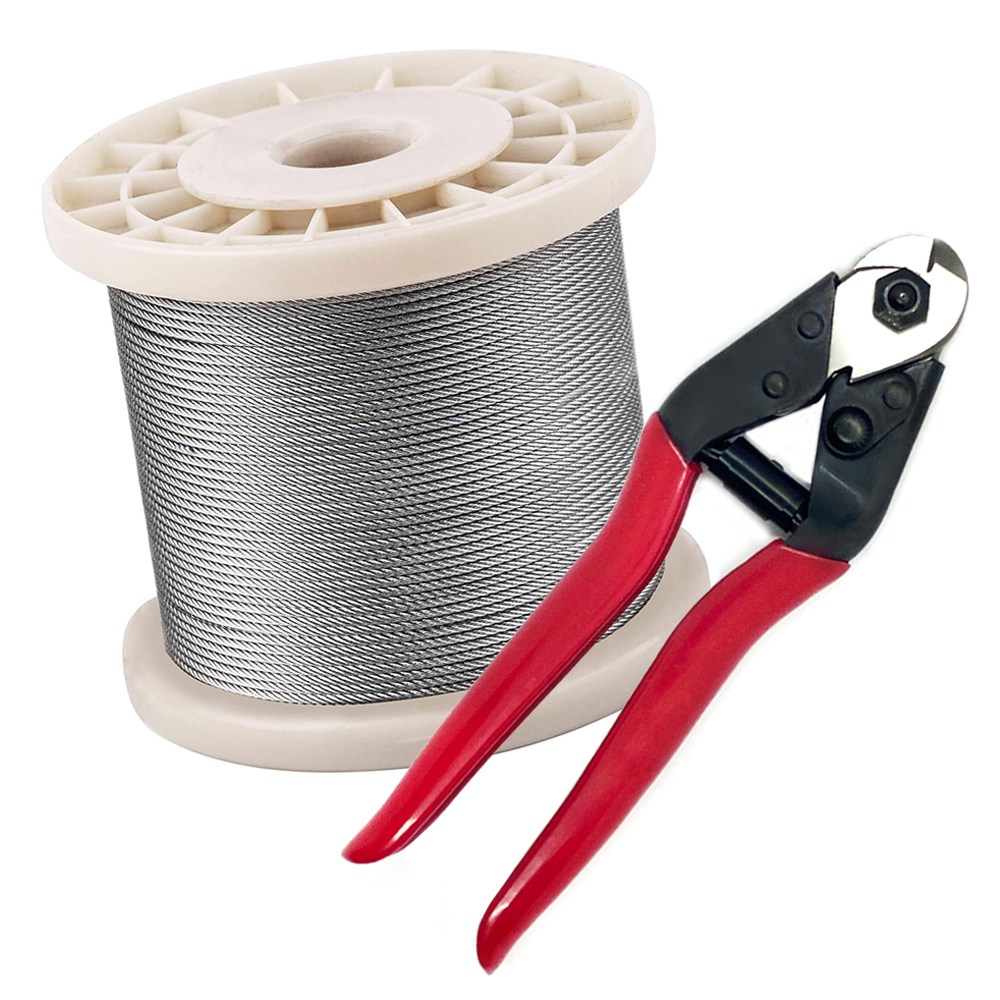 리우툴 스텐 와이어로프 100M롤+와이어커터 컷팅기 세트 와이어 0.8~6mm 커터 절단기 얇은 굵은 와이어줄 빨래줄, 1개 47,100원
