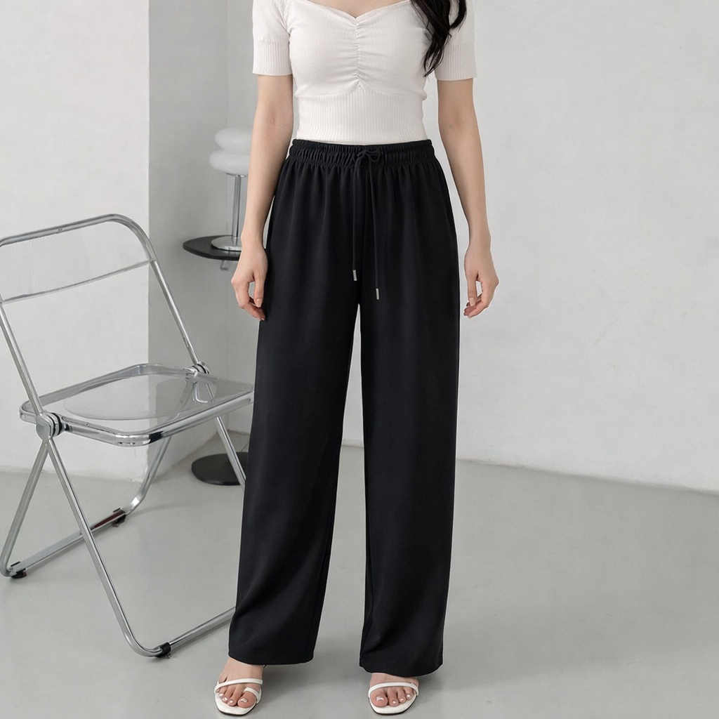 다미타니 허리 밴딩 와이드 팬츠 캐주얼 통바지 OCZ0961 11,900원