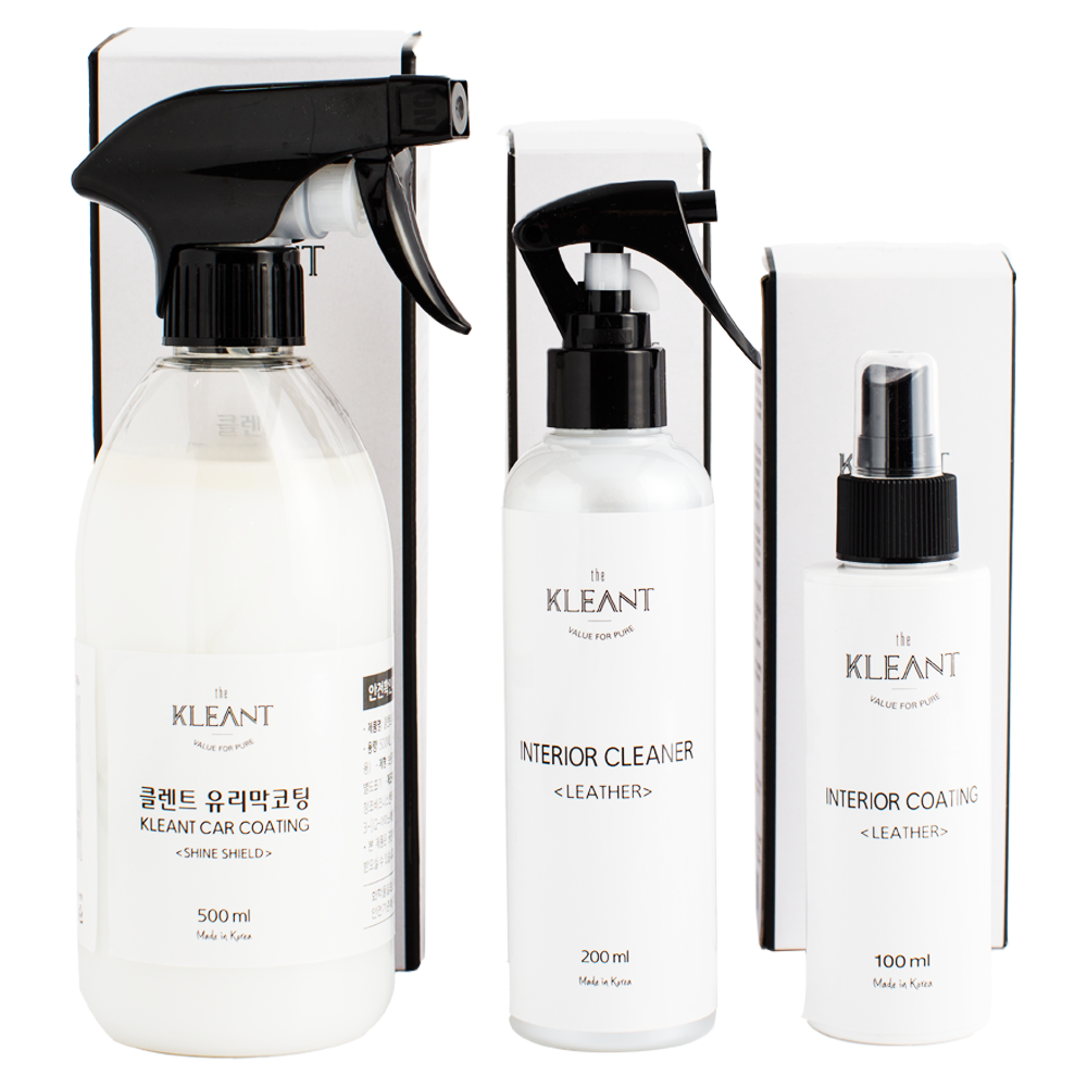 클렌트 차량용품 자동차관리용품 3종세트(유리막 500ml 가죽코팅 100ml 클리너 200ml) 44,900원