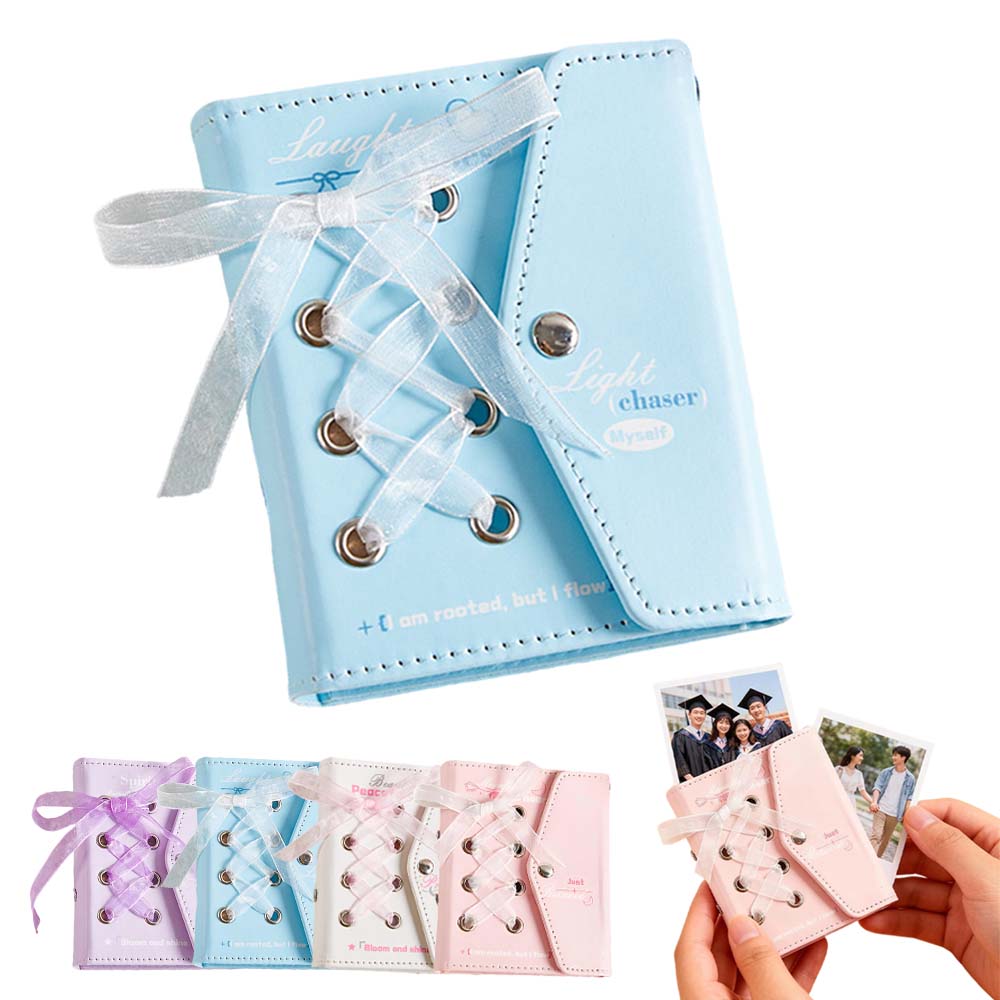 루베이 미니 3공 포카바인더 앨범 방수 가죽 커버 + 양면속지 메모/카드/스티커/사진, 푸른 색, 20매 11,900원