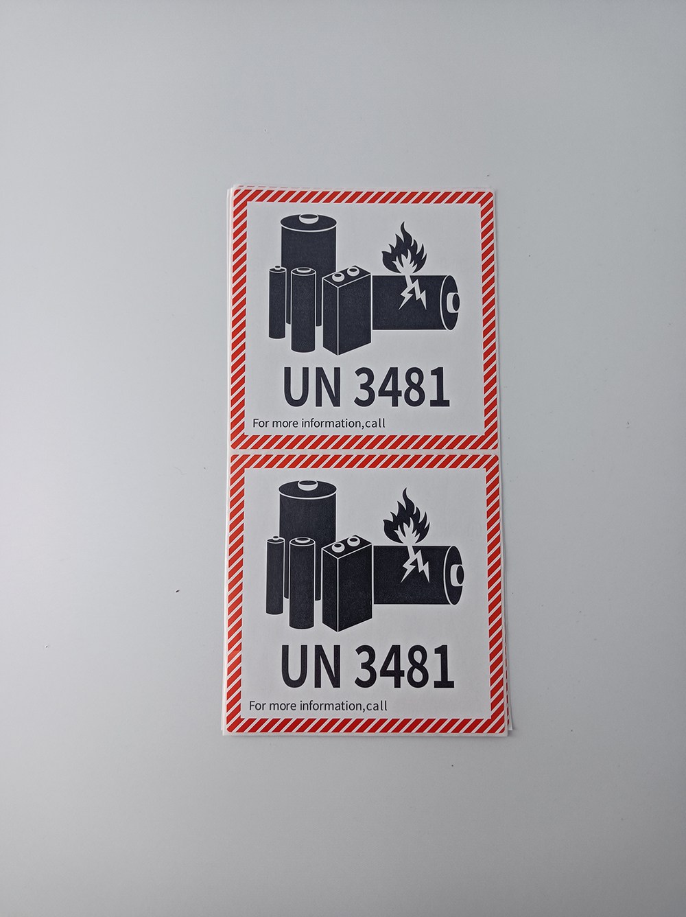 전자파차단 스티커 100x100mm 리튬 배터리 라벨 UN3481 포함된 제품에 대한 운송 경고 10,400원