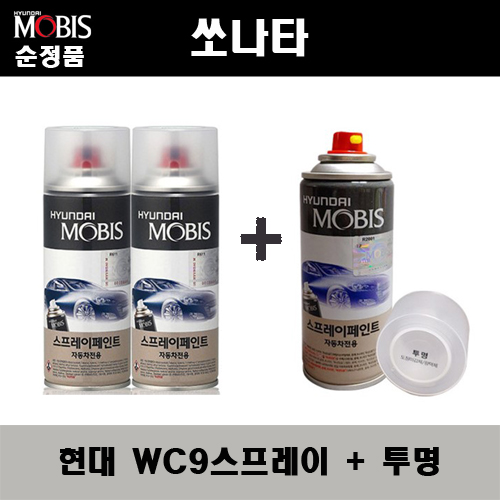 순정품 현대 쏘나타 WC9 화이트크림(2개가 한세트) 스프레이 + 투명스프레이 자동차 도색 차량용 카페인트, 1개 36,000원
