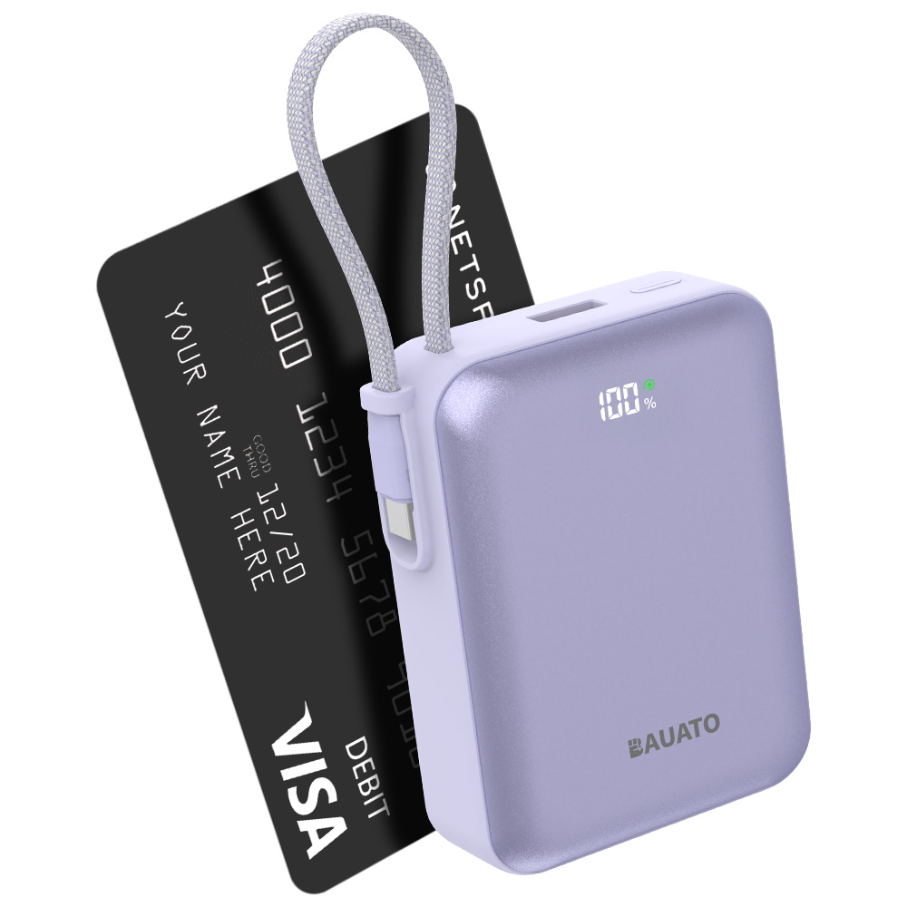 바우아토 포켓쉴 케이블 일체형 미니 대용량 보조배터리 10000mAh C타입, D-B-0260, 파스텔퍼플 25,800원