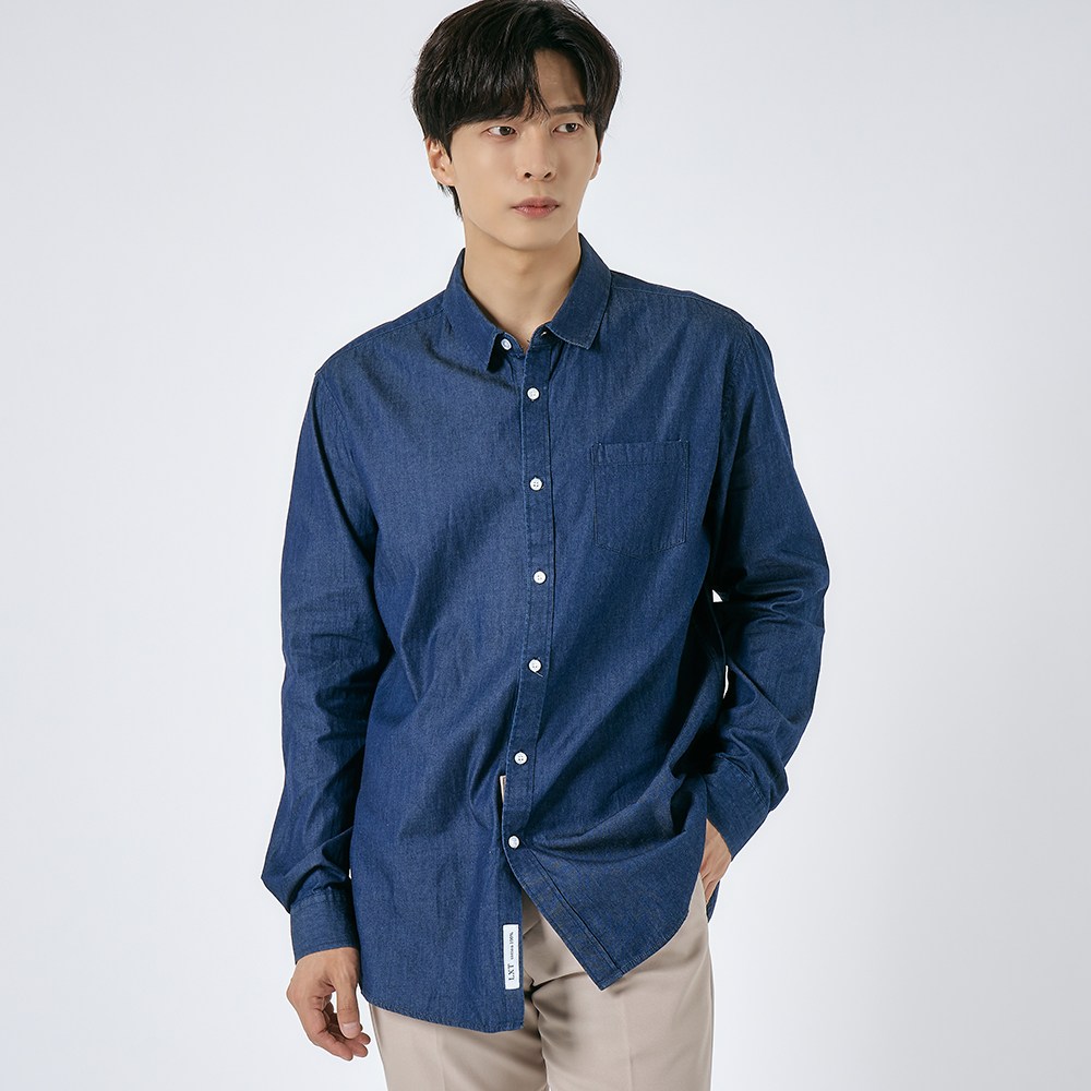 엘엑스티 남성용 스탠다드 기본핏 소프트 면100 데님 셔츠 청남방 19,840원
