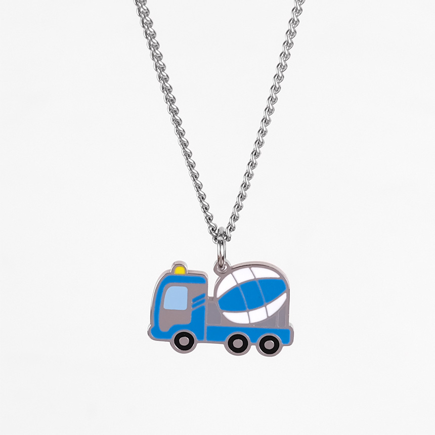 MX KIDS 써지컬스틸 미아방지 목걸이 224K 포크레인 레미콘차 키즈 어린이 이름 깊은 각인, 1개, 레미콘차 19,900원