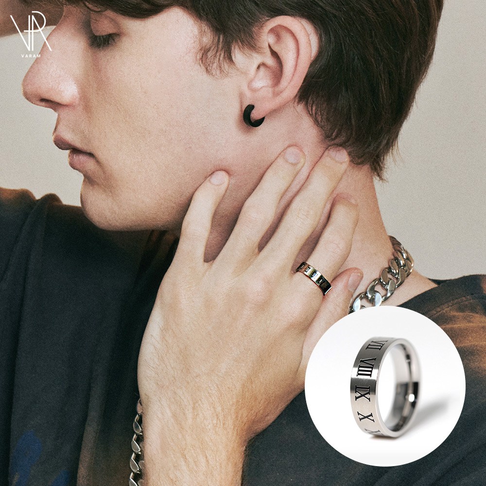 VARAM 써지컬316L 6mm 남녀공용 데일리 엔틱 로마숫자 반지 12,900원