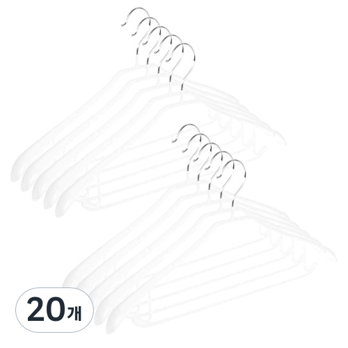 살림의기술 정장 논슬립 코팅 옷걸이, 화이트, 20개 19,300원
