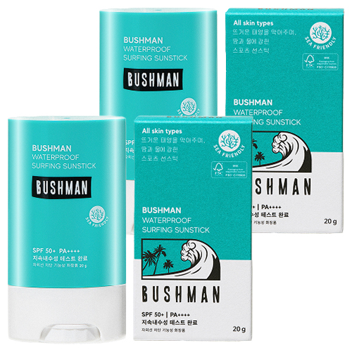 부쉬맨 워터프루프 서핑 선스틱 SPF50+ PA++++, 20g, 2개 30,500원
