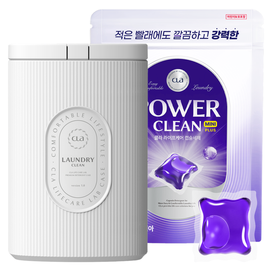 클라 파워클린 미니 실내건조 캡슐 세제 화이트 케이스 본품 + 리필팩 100입 세트 (총200입), 2세트 32,800원