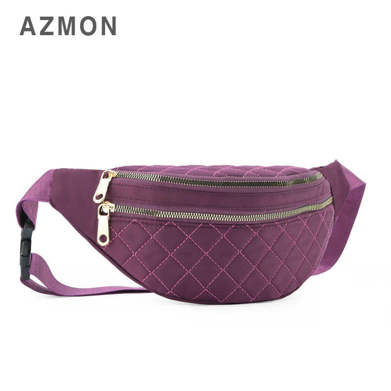 AZMON 레트로 마름모자수 여성 힙색가방 0.11kg 초경량 용량2.5L 8,800원