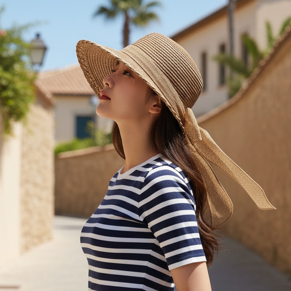 루타미 리본 보넷 스트로햇 밀짚모자 19,500원