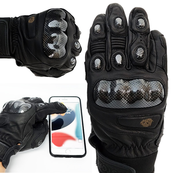 CNGDY 더블스톰 고퀄 천연 양가죽 바이크 장갑 오토바이장갑 라이딩장갑 탄소섬유 너클 가드 블랙 35,000원
