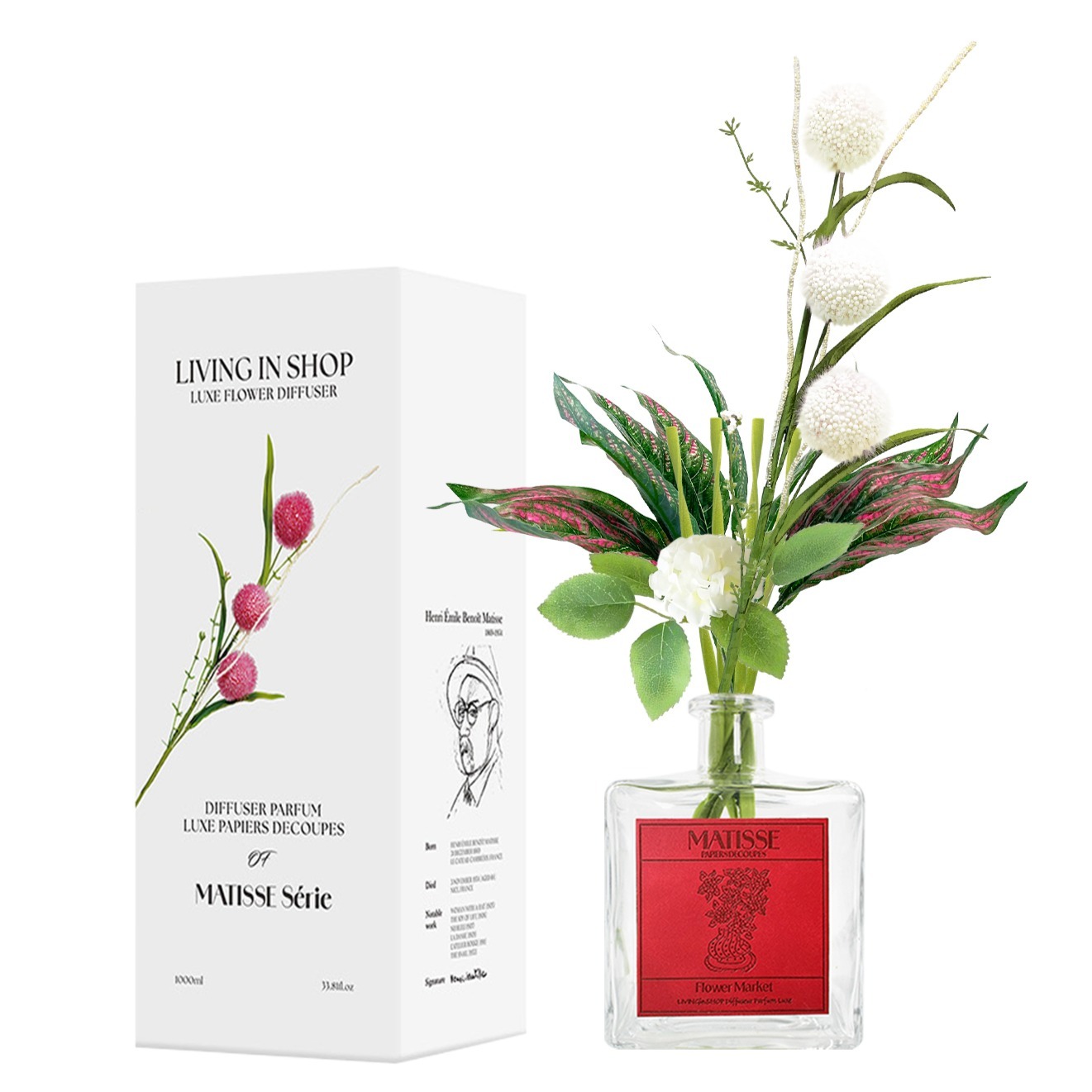 리빙인샵 럭스 플라워 대용량 발향력 풍부한 트위스트 섬유스틱 인테리어 디퓨저 32,000원