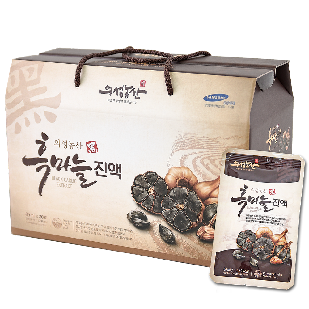 의성농산 흑마늘진액 1박스(80ml 30팩-1개월분), 1개, 2.4L 78,000원