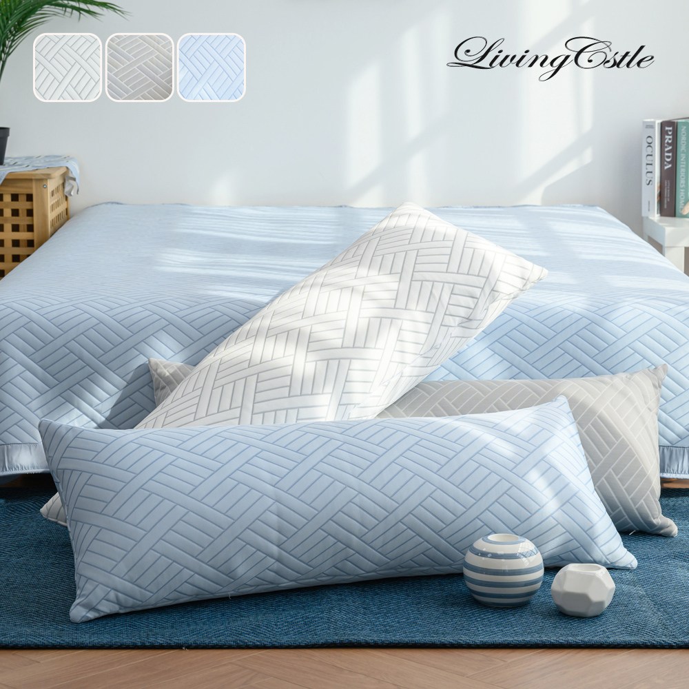 국산 리빙캐슬 냉감 듀라론 쿨헤링본 바디필로우 커버, 화이트 27,300원