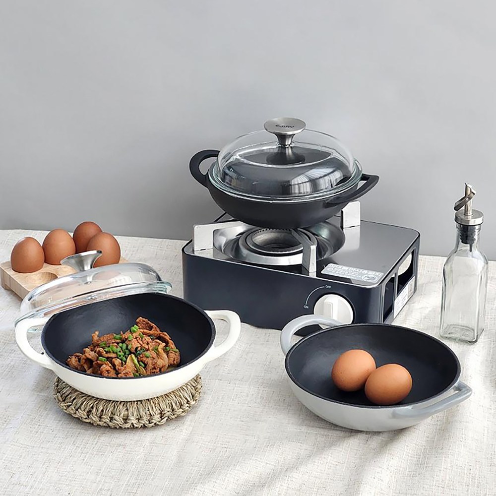 에지리 블랙아이언 IH 무쇠 주물냄비 인덕션 궁중팬 베이비웍 18cm 125,000원