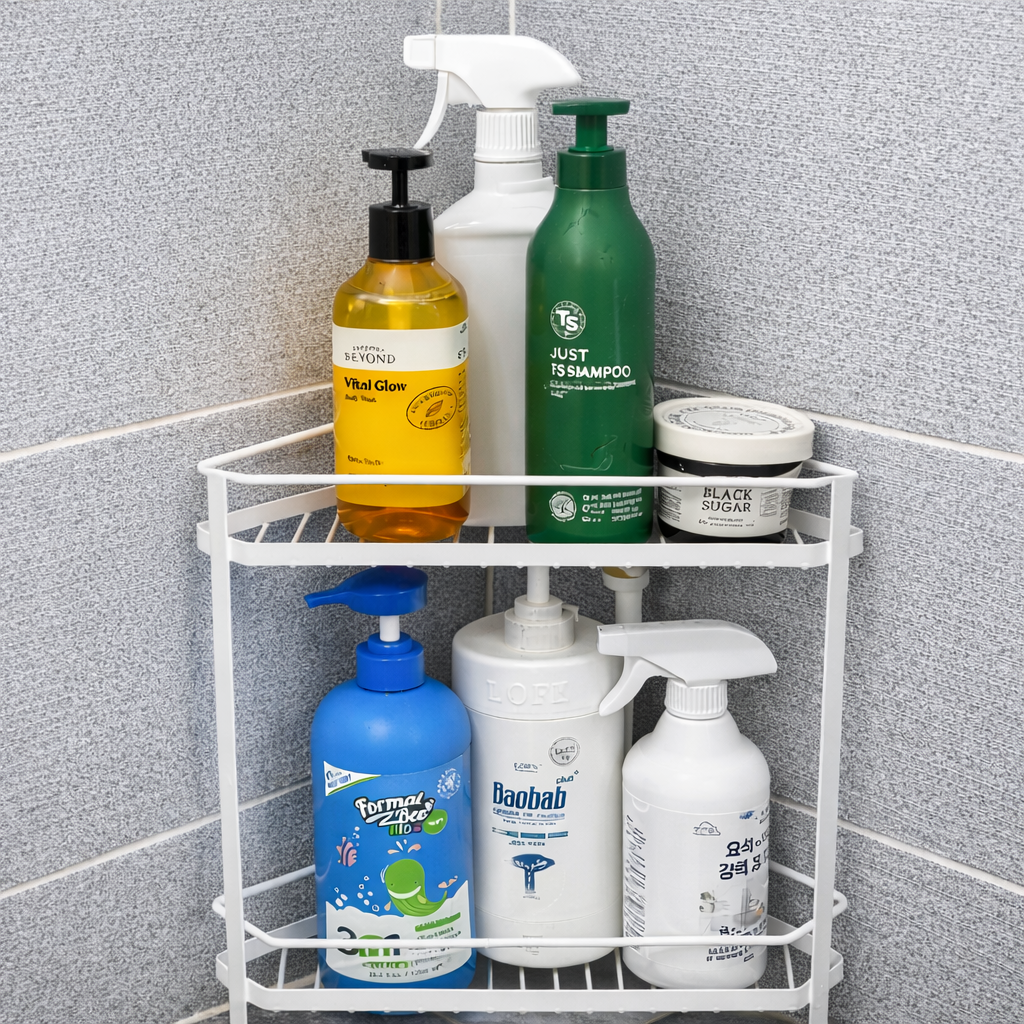 13CSTORE 화장실2단코너선반, 화이트, 1개 18,500원