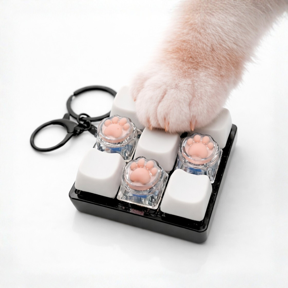 로로메라 고양이 발바닥 키보드키링 9구 스트레스 해소 키캡 딸깍이키링, 1개, 블랙02 13,900원