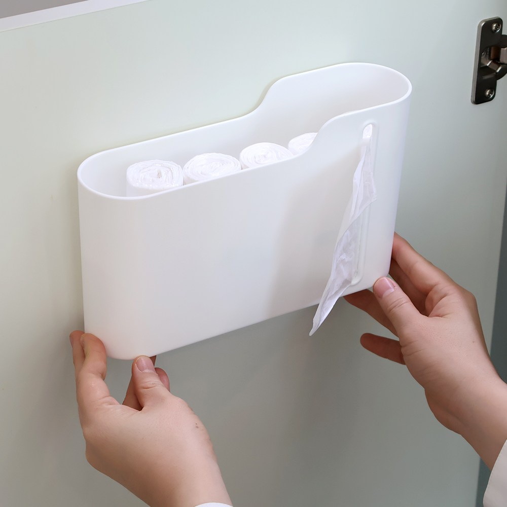 이지유 쓰레기 봉투 정리함 + 생분해 쓰레기봉투 5롤 세트 한장씩 뽑아쓰는 롤 비닐 수납 케이스, 1개, 화이트 9,500원