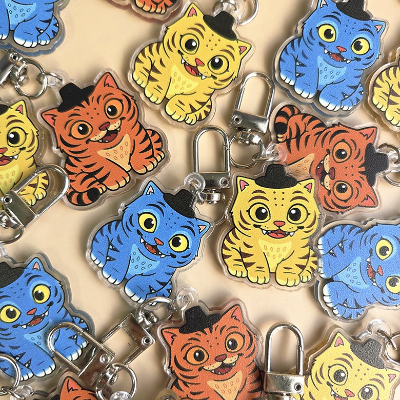 갓쓴 호랑이 키링 아크릴 전통 캐릭터 해태 외국인 친구 선물 호작도 K POP 굿즈 갓 호랑이 키링 데몬 헌터스 국내제작 자체제작 9,900원