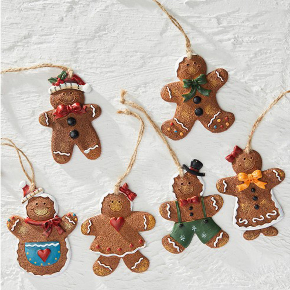 [해피인어스] 진저브레드 쿠키 트리 오너먼트 6P 세트 크리스마스 장식 소품, 1개 18,500원