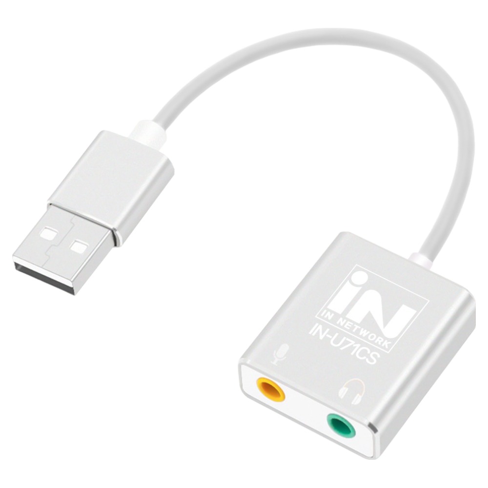 인네트워크 가상 7.1채널 지원 USB 케이블형 사운드카드 외장형, 1개, IN-U71CS 5,700원
