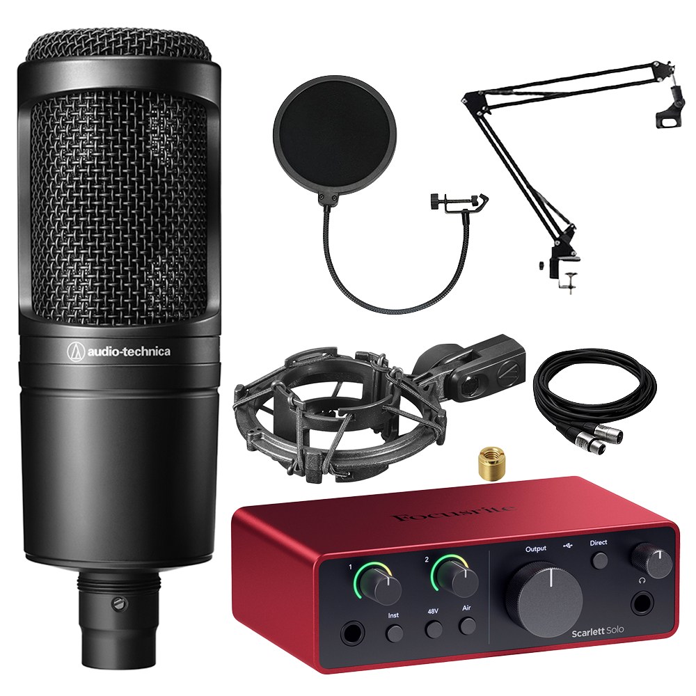 오디오테크니카 AT2020 콘덴서 마이크 포커스라이트 스칼렛 솔로 4세대 홈레코딩 세트 364,130원