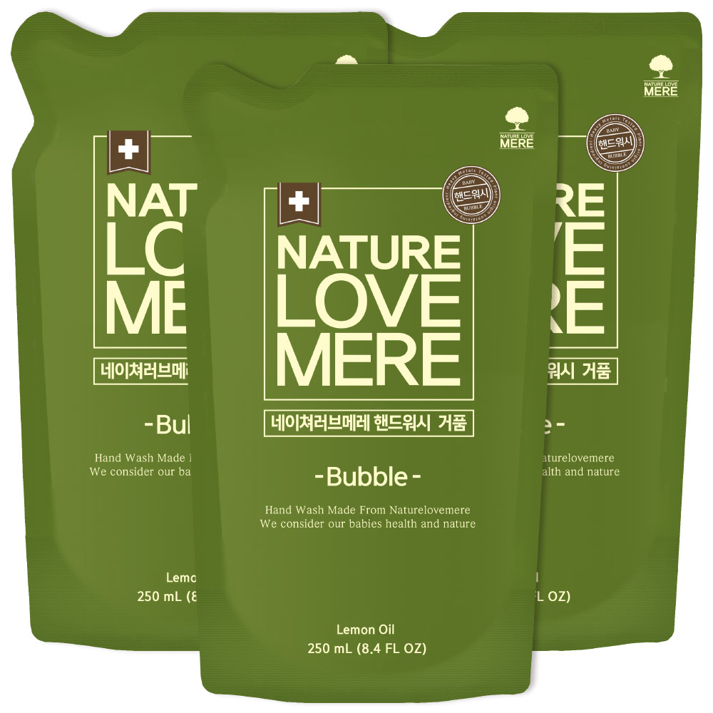 네이쳐러브메레 핸드워시 거품형 리필, 레몬향, 250ml, 3개 8,900원